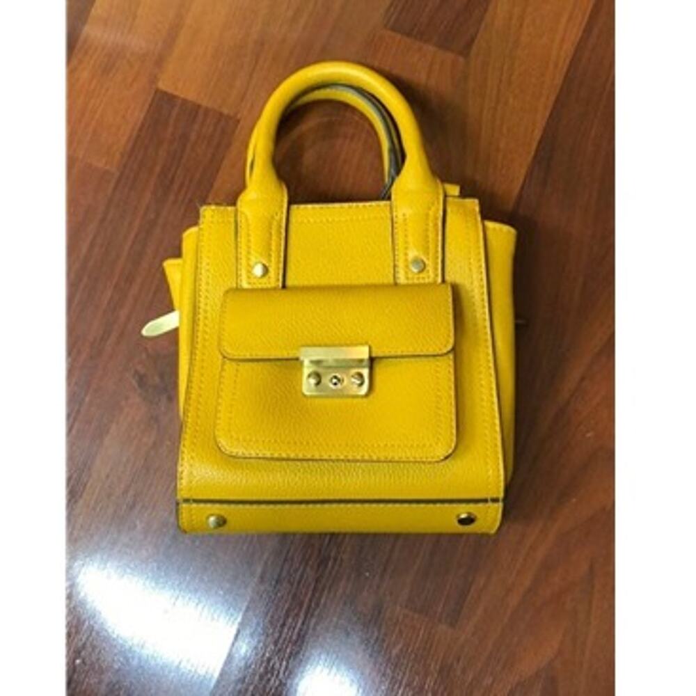 Phillip Lim Mini Satchel Mustard Yellow Vegan Leather